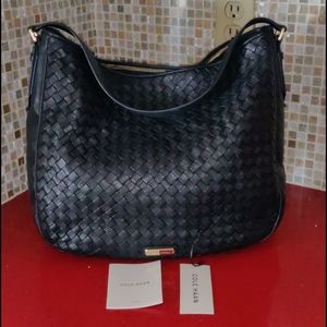 Cole Haan Woven Leather Hobo Handbag
